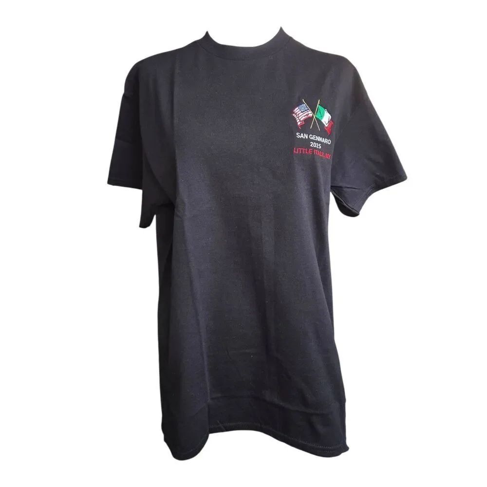 Gildan Unisex Size Medium Black San Gennaro 2025 NYC (99th Anniv) T-shirt